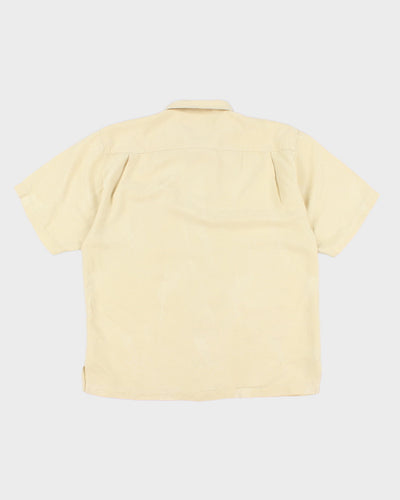 Vintage Men's Tommy Bahama Silk Yellow Hawaiian Shirt - L