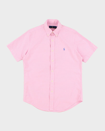 Men's Pink Gingham Ralph Lauren Button Up Shirt - S