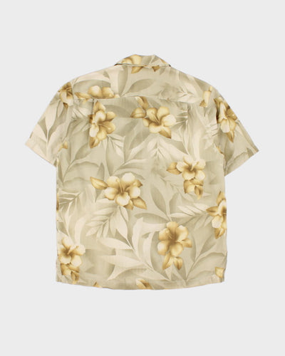 Vintage Men's Yellow Tommy Bahama Silk Hawaiian Shirt - L