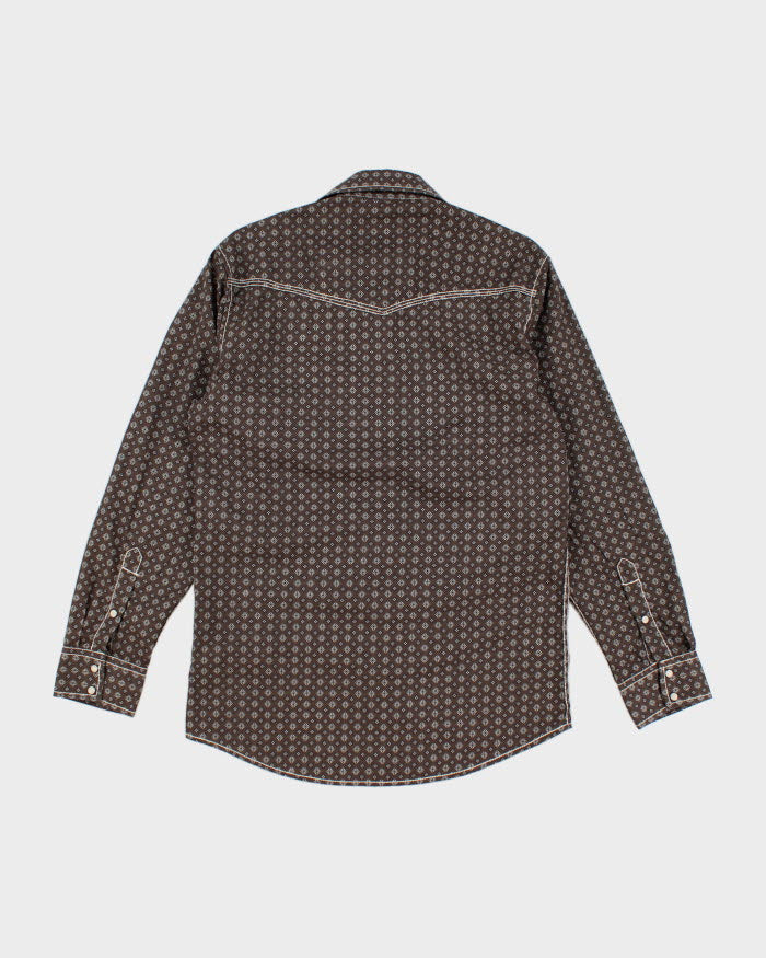 Cowboy Collection Brown Patterned Western Shirt - M
