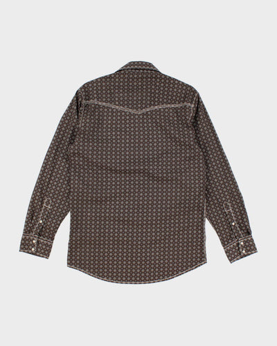 Cowboy Collection Brown Patterned Western Shirt - M