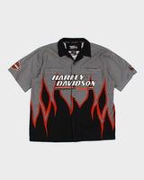 00s Harley Davidson Flame Racing Shirt - XL