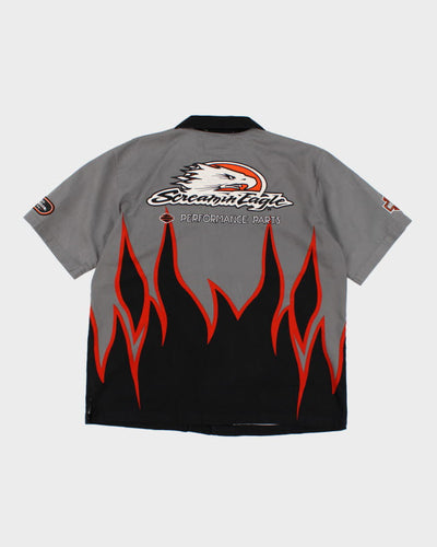 00s Harley Davidson Flame Racing Shirt - XL