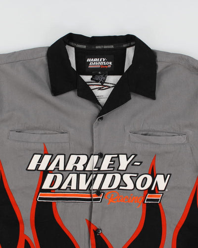 00s Harley Davidson Flame Racing Shirt - XL