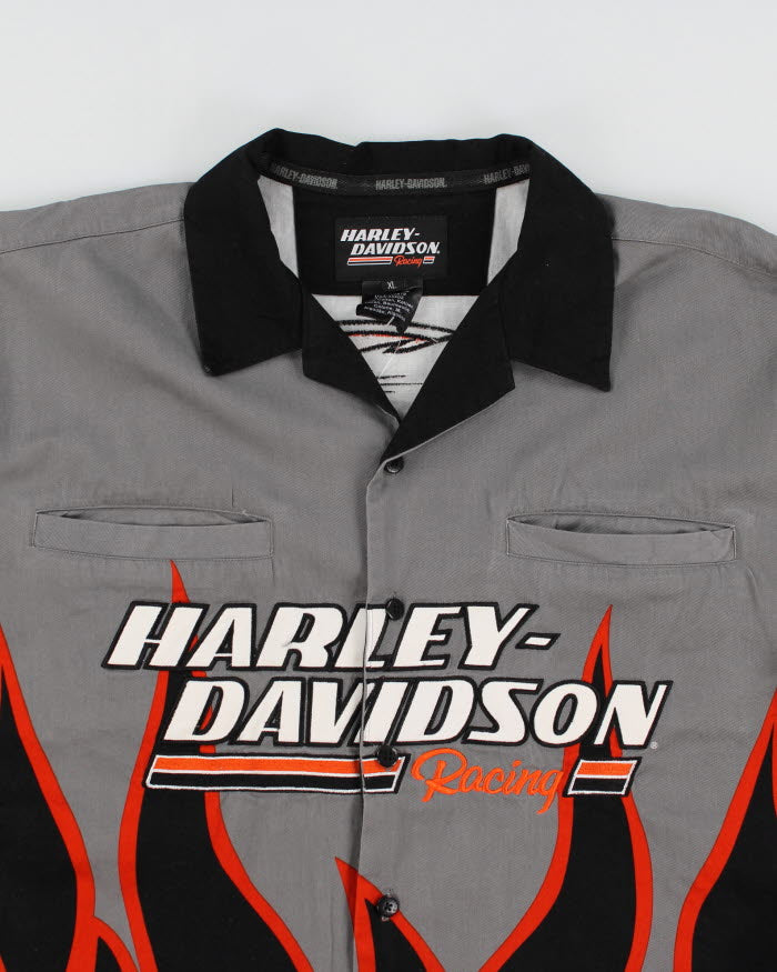 00s Harley Davidson Flame Racing Shirt - XL