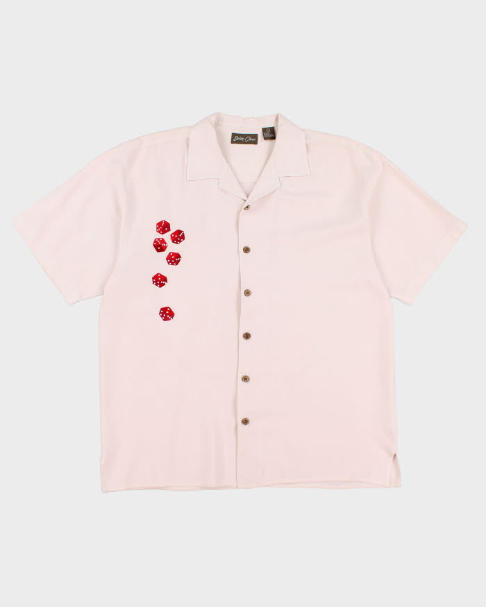 Bobby Chain Dice Embroidered Silk Shirt - L