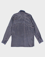 Vintage 70s Patterned Satin Shirt - XXL