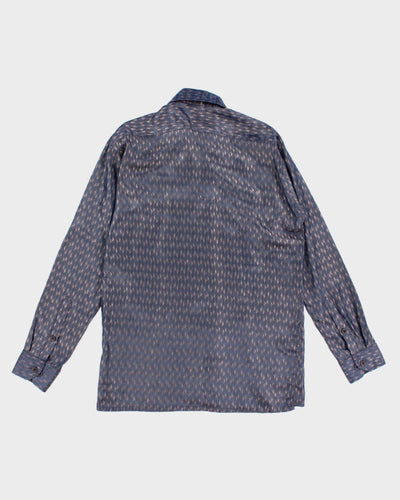 Vintage 70s Patterned Satin Shirt - XXL