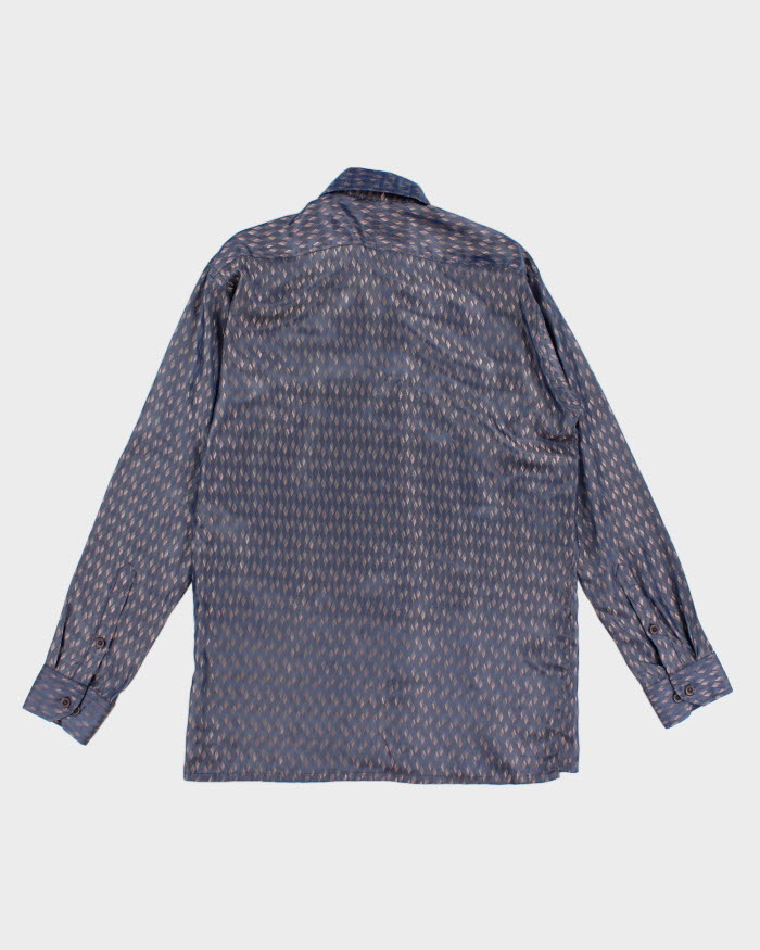 Vintage 70s Patterned Satin Shirt - XXL