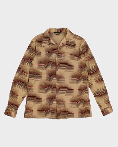 Vintage 70s Mr. Jan Gold Patterned Shirt - XL