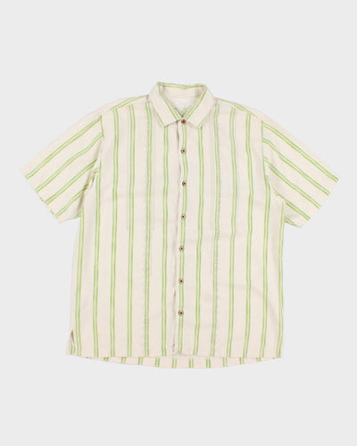 Vintage 90s Tommy Bahama Striped Silk Summer Shirt - L