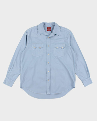 Vintage 90s Lucky Brand Blue Western Shirt - XL