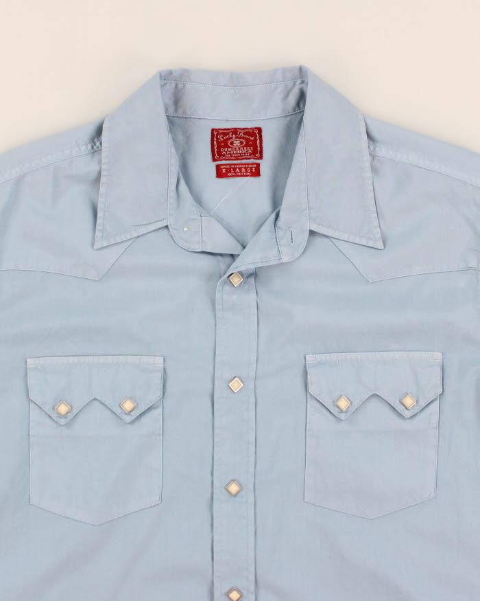 Vintage 90s Lucky Brand Blue Western Shirt - XL