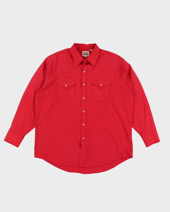 Vintage 90s Ely Cattleman Red Western Shirt - XL