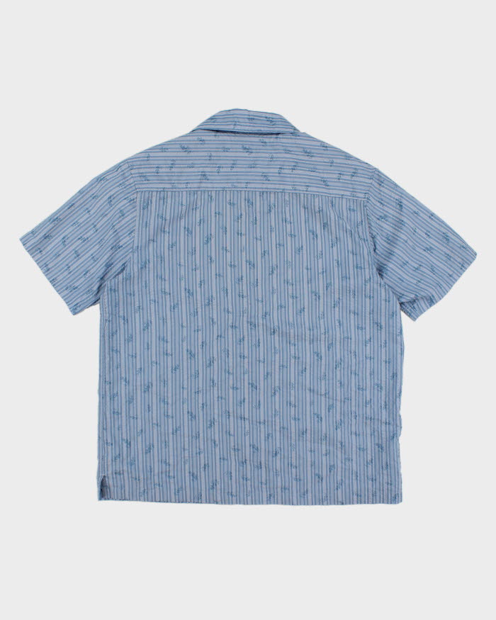 Penmans Striped Textured Blue Short Sleeve Shirt - M