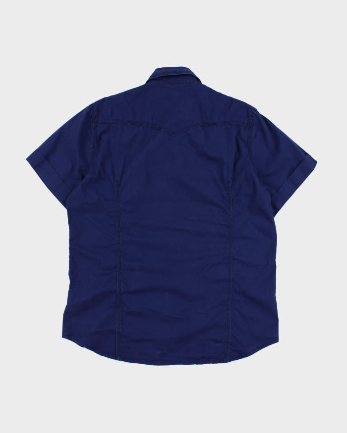 True Religion Navy Western Short Sleeve Shirt - XL