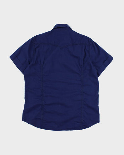 True Religion Navy Western Short Sleeve Shirt - XL