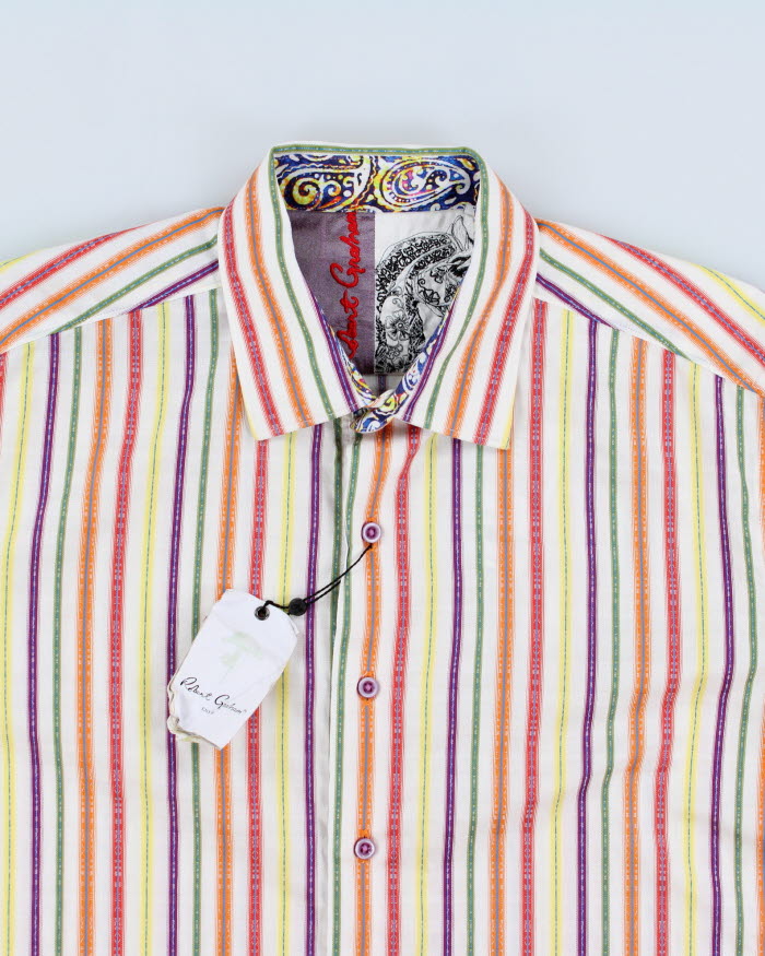 Robert Graham Colourful Striped Shirt - L