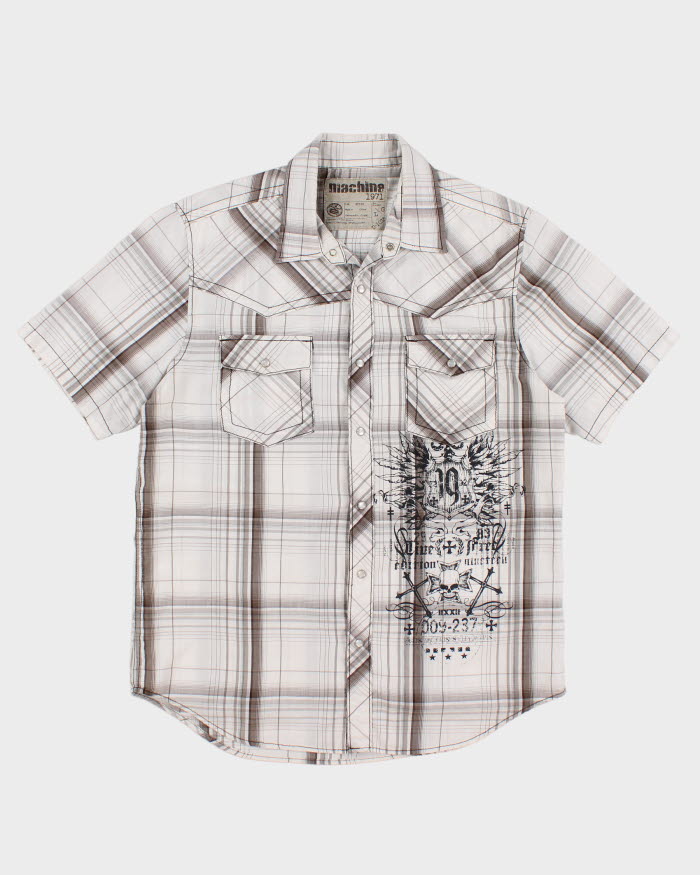 Y2K 00s Check Western Style Shirt - L