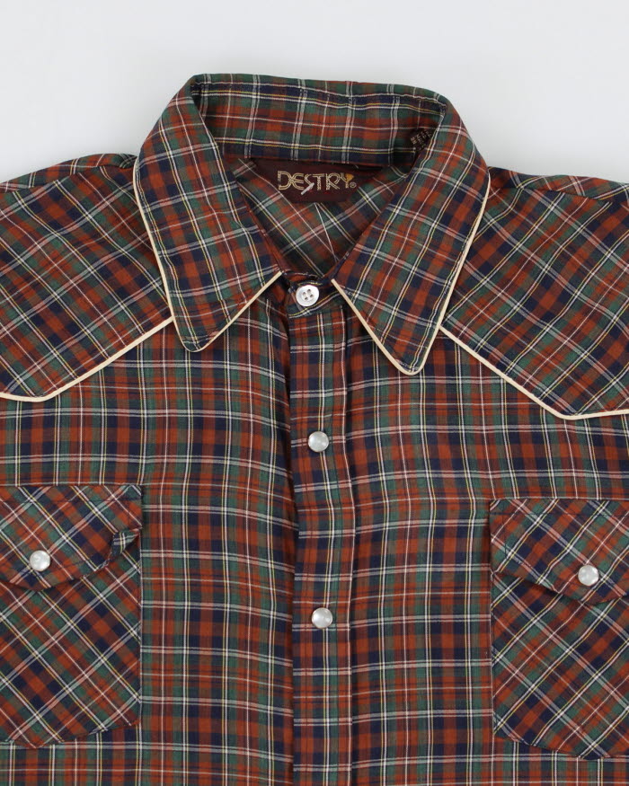 Vintage 80s/90s Destry Check Western Shirt - L