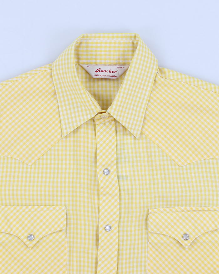 Vintage Rancher Yellow Check Western Shirt - M