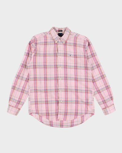 Mens Tommy Hilfiger Pink Plaid Button Up Work Shirt - M