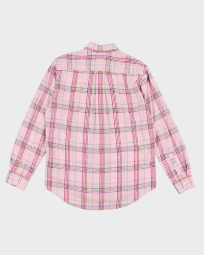 Mens Tommy Hilfiger Pink Plaid Button Up Work Shirt - M