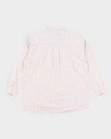 Mens Wrangler Pink Plaid Button Up Work Shirt - L