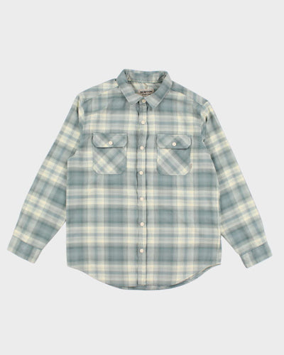 Mens Burton Blue Plaid Button Up Work Shirt - M