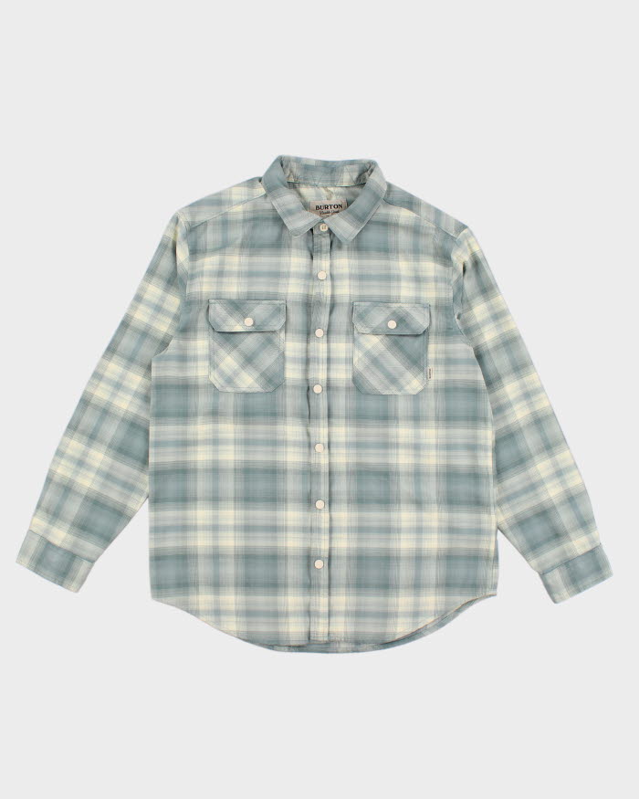 Mens Burton Blue Plaid Button Up Work Shirt - M