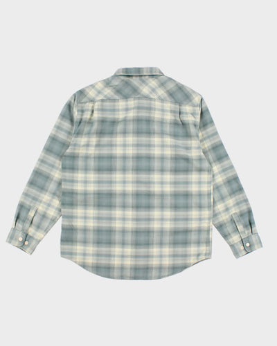 Mens Burton Blue Plaid Button Up Work Shirt - M