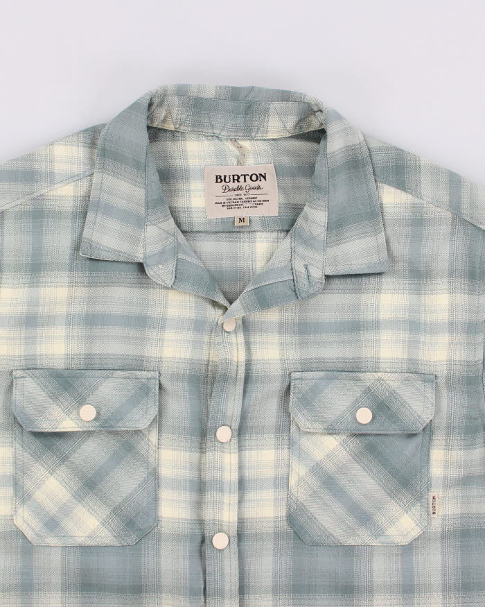 Mens Burton Blue Plaid Button Up Work Shirt - M