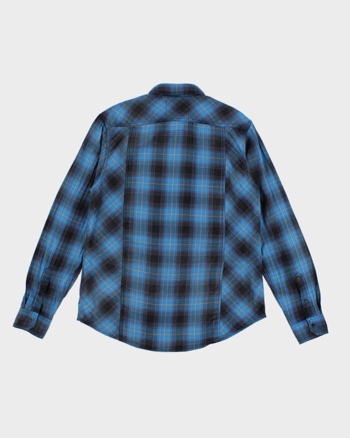 Mens Guess Blue Plaid Button Up Work Shirt - M