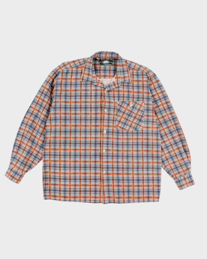 Mens Palmetto Orange Plaid Button Up Work Shirt - M