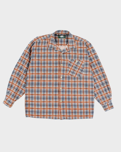 Mens Palmetto Orange Plaid Button Up Work Shirt - M