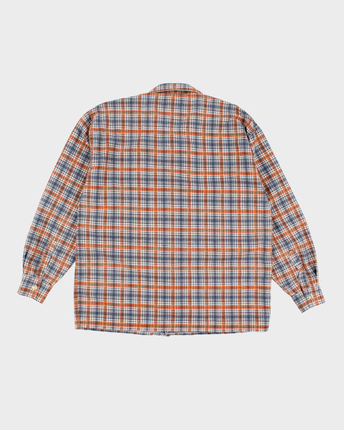 Mens Palmetto Orange Plaid Button Up Work Shirt - M