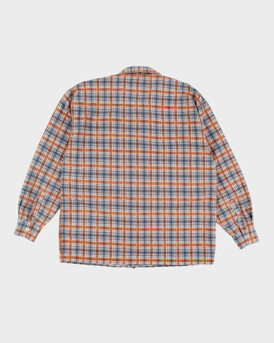 Mens Palmetto Orange Plaid Button Up Work Shirt - M