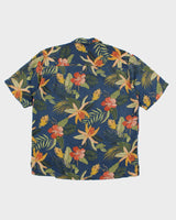 Mens Tommy Bahama Blue and Hibiscus Hawaiian Shirt - M