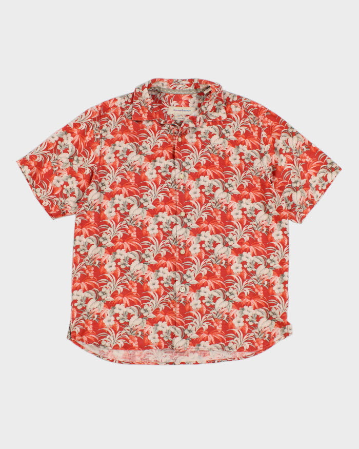 Mens Tommy Bahama Red Hibiscus Hawaiian Shirt - S