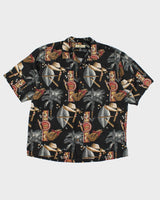 Mens Tommy Bahama Black Cigar Print Hawaiian Shirt - L