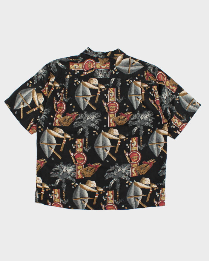 Mens Tommy Bahama Black Cigar Print Hawaiian Shirt - L