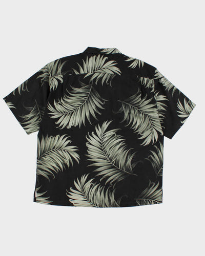 Mens Tommy Bahama Black Frond Pattern Silk Hawaiian Shirt - XL