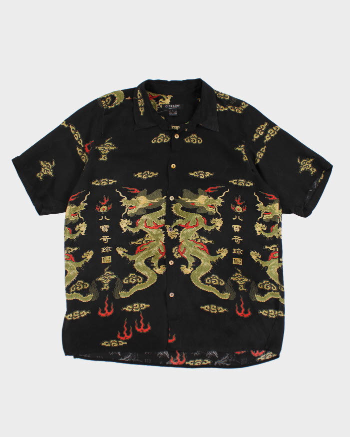 Y2k Citron Men's Silk Dragon Shirt - L