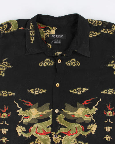 Y2k Citron Men's Silk Dragon Shirt - L