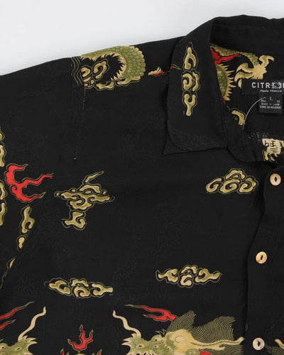 Y2k Citron Men's Silk Dragon Shirt - L