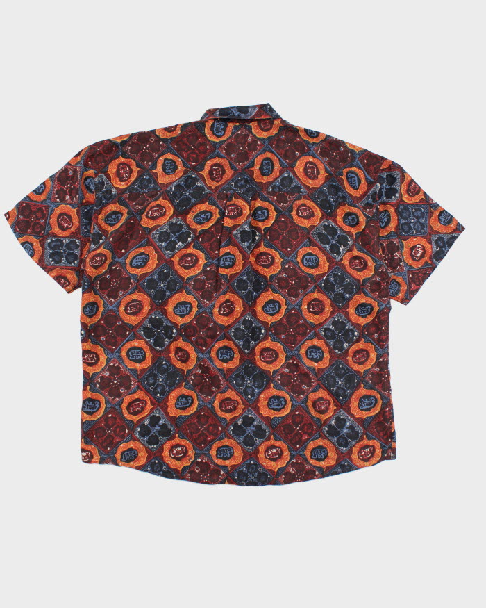 Vintage Fine Line Pattern Silk Shirt - XL