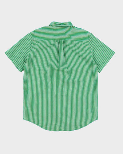 Vintage Tommy Hilfiger Green Striped Button Shirt - S