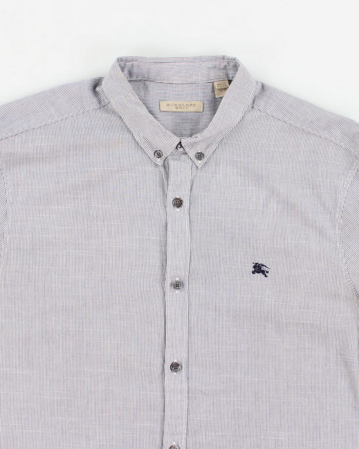 Vintage Men's Burberry Striped Button Shirt - L