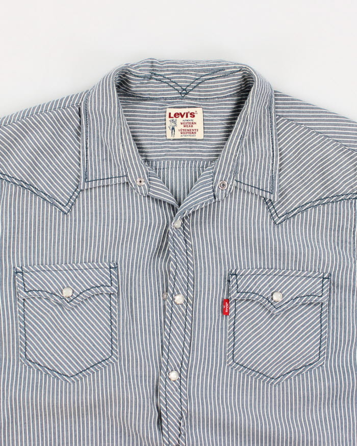 Vintage Men's Levi's Hickory Stripe Western Style Shirt - M