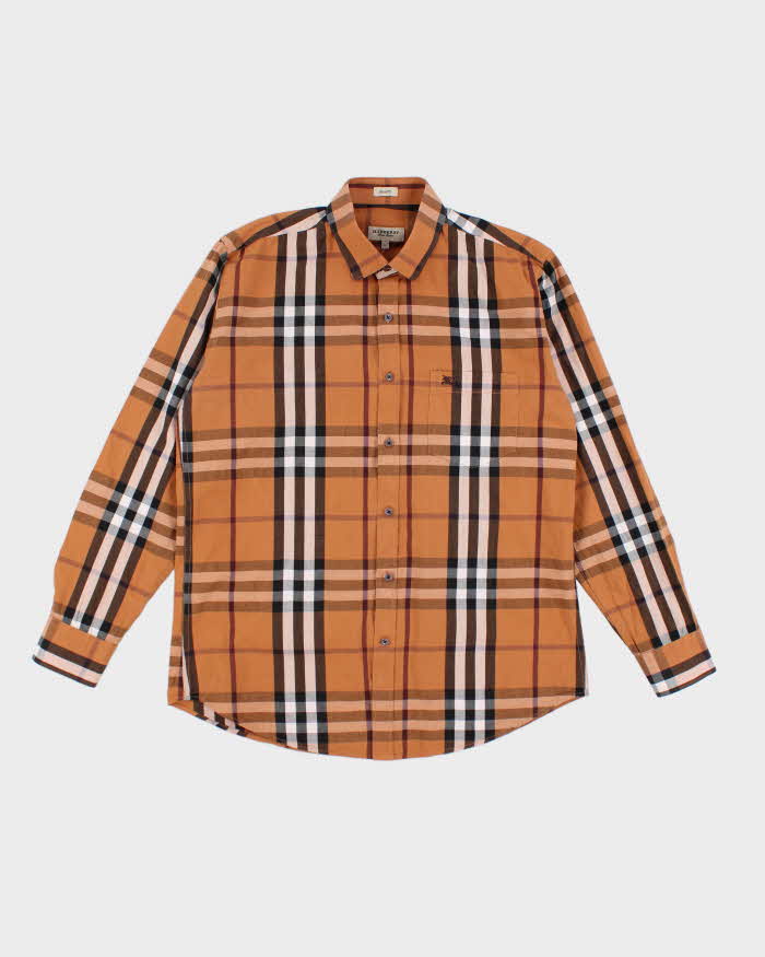 Burberry Men's Brown Check Shirt - XL